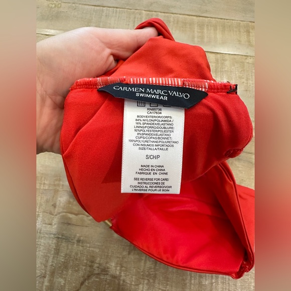 Carmen Marc Valvo swim bandeau bikini top convertible halter strapless - Picture 10 of 13